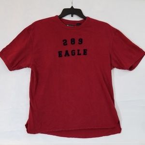 American Eagle Red Distressed T-Shirt M